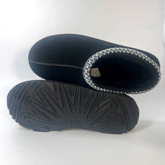 UGG Tasman II Embroidered Kids Slippers Black Suede Size Big Kid 6 - Picture 4 of 8